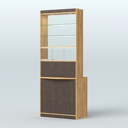 Высокая витрина-прилавок Эконом №3В, Дуб Золотистый + Дуб Венге