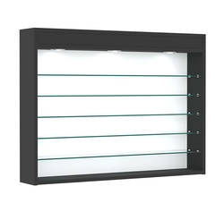 Витрина настенная №3-7Г открытая с пятью полками и фризом, Черный