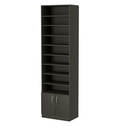 Стеллаж из ДСП с 8-ю полками 350x600 мм серии LEVEL-8 №6 (З/C - ДВП), Черный