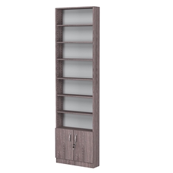 Стеллаж из ДСП с 6-ю полками 150x600 мм серии LEVEL-6 №2 (З/C - ДВП), Ясень Анкор темный