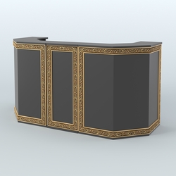 Ресепшен П-образный серии БАРОККО №6, Черный