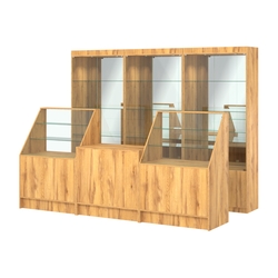 Комплект витрин ЭК-03 и прилавков ЭК-7, Дуб Золотистый