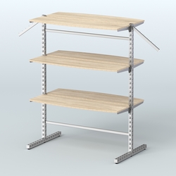 Система ЭЛЕГАНТ островная с шестью закруглёнными полками из ДСП №17б, Дуб сонома