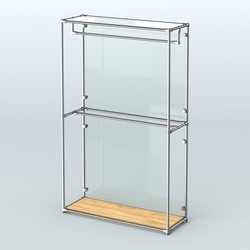 Торговая система ХРОМ (задняя стенка - стекло) 1200 мм с поручнями №1, Дуб Золотистый