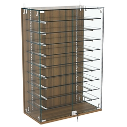 Витрина настенная НЕО №2-2 с девятью полками, Орех