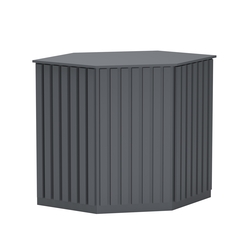 Торговый стол-прилавок шестигранный с планками серии ПРИЛИВ №22, Темно-Серый