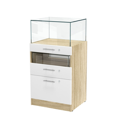 Прилавок ювелирный "Диаманд" №2-600 пристенный, Дуб Сонома + Белый