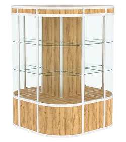 Витрина из профиля островная закругленная с секторами №1, Дуб Золотистый