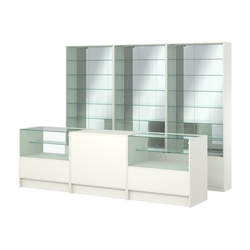 Комплект витрин с регулировочными полками NE-6 №12-2 и прилавков ЭК-3, Белый