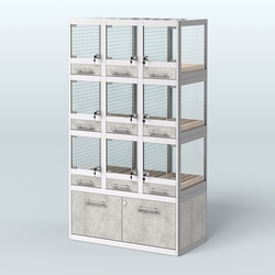 Витрина большая для продажи птиц в зоомагазин серии ЖАКО-04, Метрополитан Грей