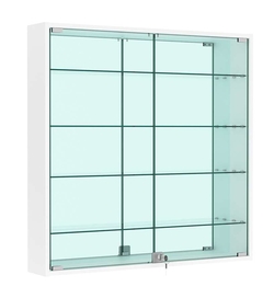 Витрина настенная №4-2А зеркальная, Белый