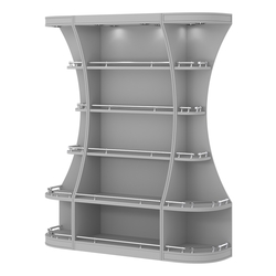 Пристенный высокий стеллаж ГАРАНТ №1-О с ограничителями, Серый