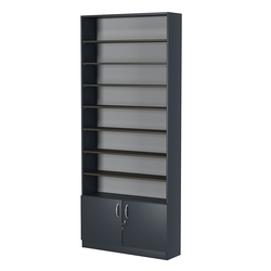 Стеллаж из ДСП с 8-ю полками 250x900 мм серии LEVEL-8 №11 (З/C - ДВП), Антрацит