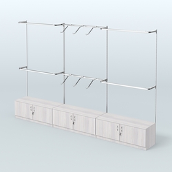 Система Neo Fix с хромированными поручнями №1 и тумбами T-21, Ясень Анкор светлый