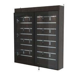 Витрина настенная №4-2Б закрытая с экономпанелью и фризом серии Collecto, Дуб Венге