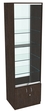 Витрина СЭСП-Z №2-500 (З/C - Стекло) со стеклянными полками и шторками Дуб Венге