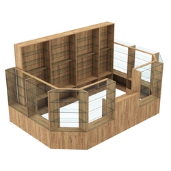 Торговый пристенный островок ГРАЦИЯ №12 (открытый) (9.62 кв.м), Дуб Канзас коричневый