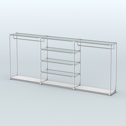 Островная торговая система ХРОМ 3600 мм с поручнями №9, Ясень Анкор светлый