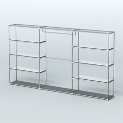 Торговая система ХРОМ без ДСП 3600 мм с зеркальными полками и поручнями №1, Темно-Серый