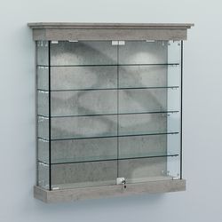 Витрина для музеев "Коллекция" настенная №2-5, Бетон Чикаго светло-серый F186 ST9