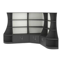 Угловой низкий стеллаж ГАРАНТ №2, Черный и Белый