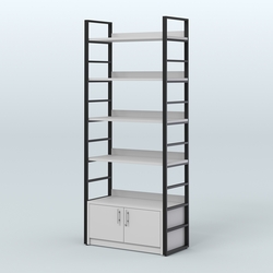 Торговый стеллаж средний STRONG - АЛЬФА №2, Серый