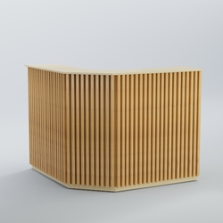 Ресепшен Г-образный серии ВЕРТИКАЛЬ №4, Крем Вайс и Дуб Золотистый