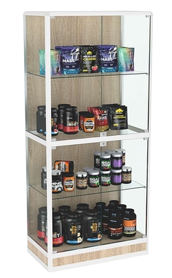 Витрина из профиля №4 (метровая) (задняя стенка - ДВП), Дуб сонома