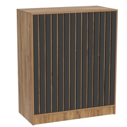 Прилавок под кассу серии "Смок" №1, Дуб Канзас коричневый + Черный