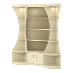 Угловой высокий стеллаж ГАРАНТ №1, Крем Вайс