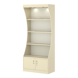 Стеллаж Гарант №1-2-900-О с ограничителями, Крем Вайс + Белый