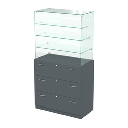 Выставочный прилавок с выдвижными ящиками Селена-3, Темно-Серый