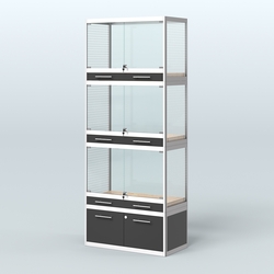 Витрина средняя для продажи средних млекопитающих в зоомагазин серии КУНЬИ-03, Черный