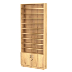 Стеллаж из ДСП с 9-ю полками 200x900 мм серии LEVEL-9 №10 (З/C - ДВП), Дуб Золотистый