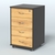 Тумба подкатная 4 ящика, цвет венге Черный и Дуб Золотистый U1148