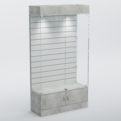 Витрина СЕТЬ №1 с экономпанелью, Метрополитан Грей