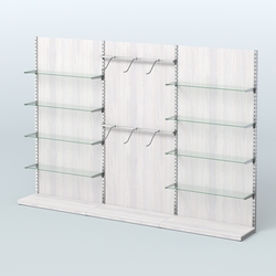 Система ЭЛЕГАНТ №10 пристенная с ДСП (3600 мм), Ясень Анкор светлый