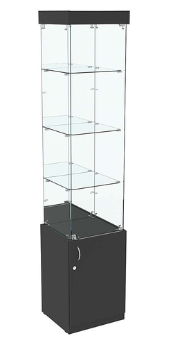 Высокая витрина ИСТРА №704 (задняя стенка - зеркало), Черный