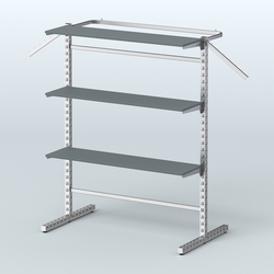 Система ЭЛЕГАНТ островная с полками ДСП №13в, Темно-Серый