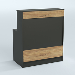 Ресепшен серии ПРАЙМ №1Б, Черный + Дуб Канзас Коричневый