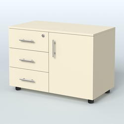 Тумба для оргтехники Види Вуд, цвет мокко + вяз, Крем Вайс