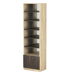 Стеллаж из ДСП с 5-ю полками 400x600 мм серии LEVEL-5 №7-2 (З/C - ЗЕРКАЛО), Дуб Сонома + Дуб Венге