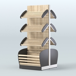 Островной высокий стеллаж для хлеба и выпечки Феникс №1, Черный + Дуб Сонома