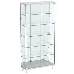 Витрина РОНДО №3-4 на ножках (задняя стенка зеркало), Серый