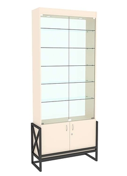 Витрина Лофт-Эконом №300-2-5п, Крем Вайс