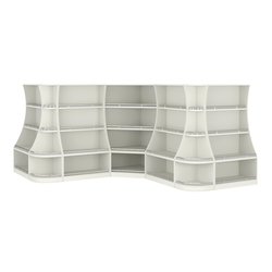 Угловой низкий стеллаж ГАРАНТ №4-О с ограничителями, Белый