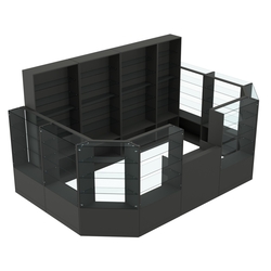 Торговый пристенный островок ГРАЦИЯ №12 (открытый) (9.62 кв.м), Антрацит