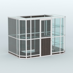 Павильон из профиля пристенный №10г (4,05 кв.м), Дуб Венге