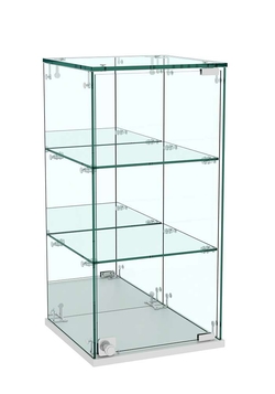 Витрина Истра настольная №25 (задняя стенка - зеркало), Серый