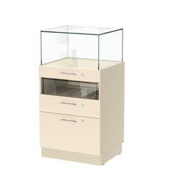 Прилавок ювелирный "Диаманд" №2-600, ЛДСП крем вайс + МДФ ваниль